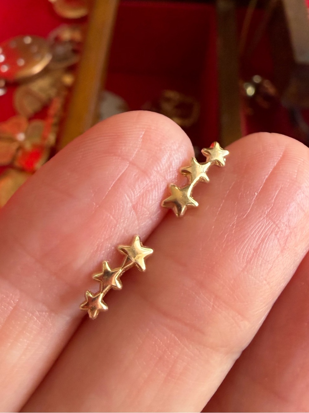 14k Gold Star Cluster /Climber Stud Earrings